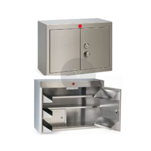 double door narcotic cabinet with alarm