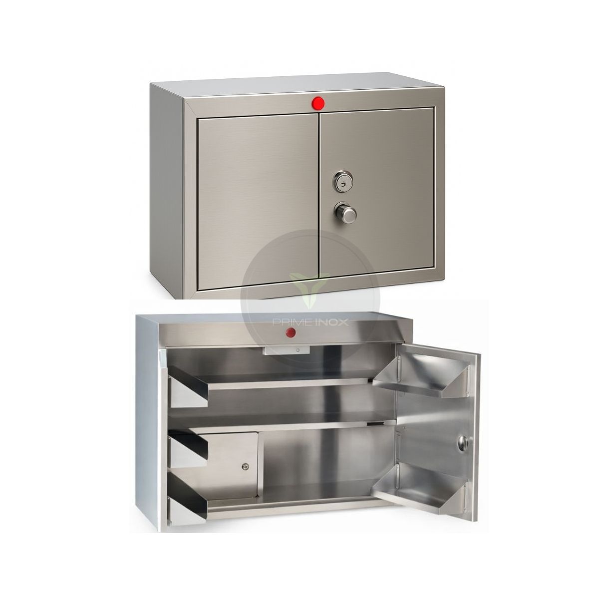 double door narcotic cabinet with alarm