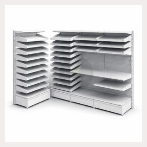 modular pharmacy display shelving system