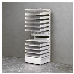 pharmacy wall mounted display shelving unit