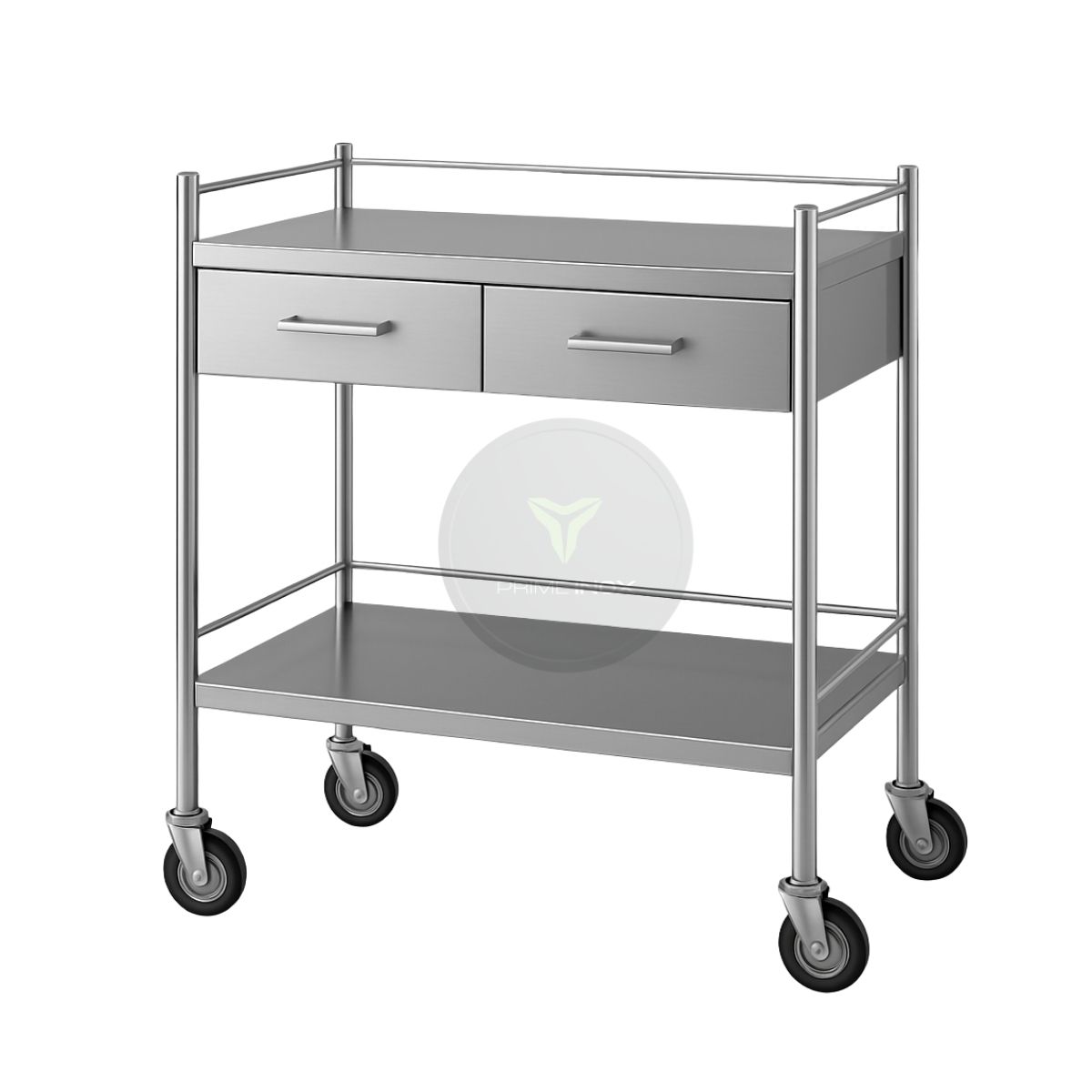 stainless steel instrument trolley dual drawers