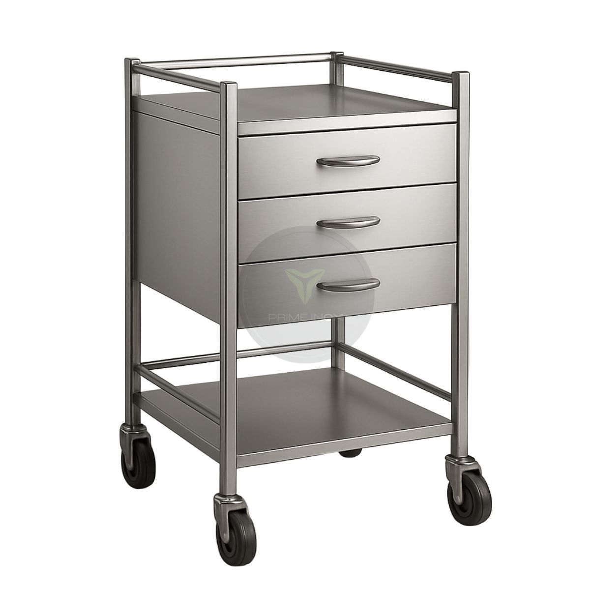 stainless steel medical trolley 3 drawers