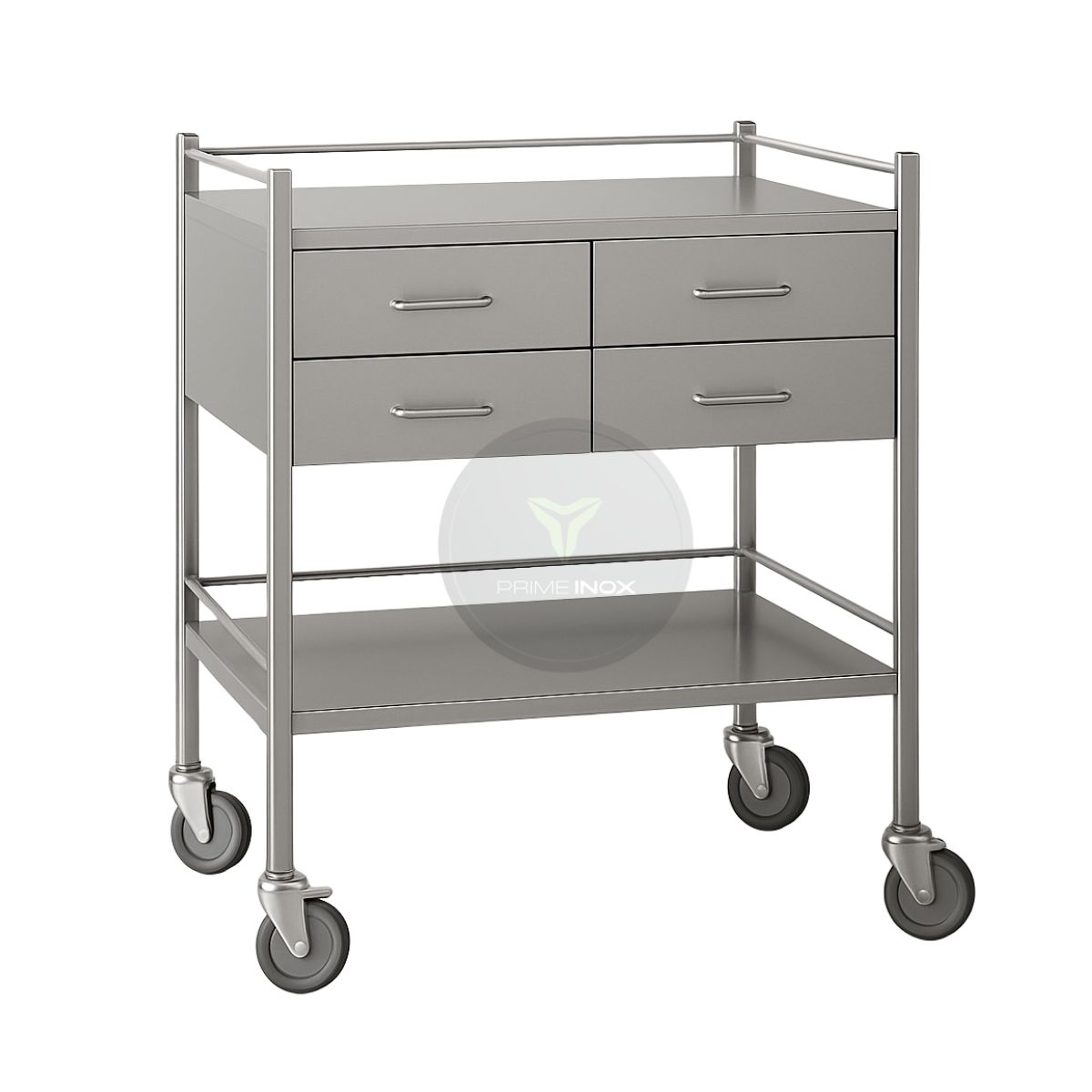 stainless steel medical trolley 4 drawers
