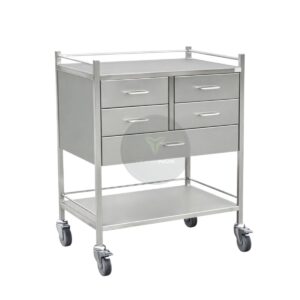stainless steel medicine trolley 4 drawers