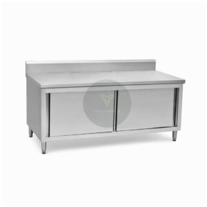 stainless steel sliding door cabinet table