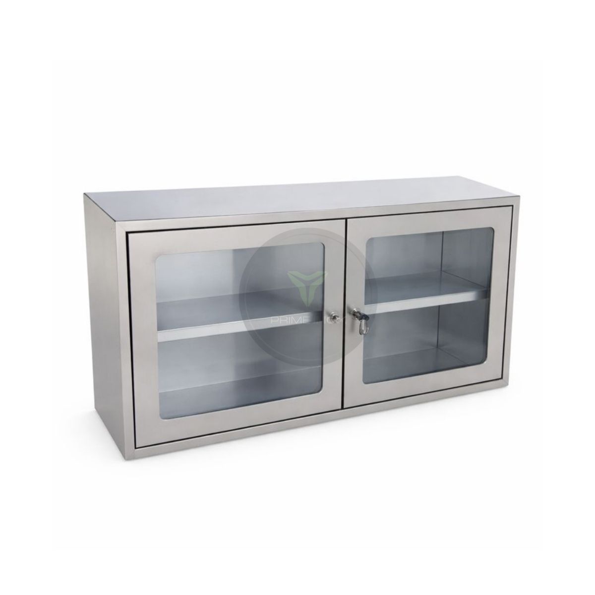 stainless steel wall cabinet with glass doors