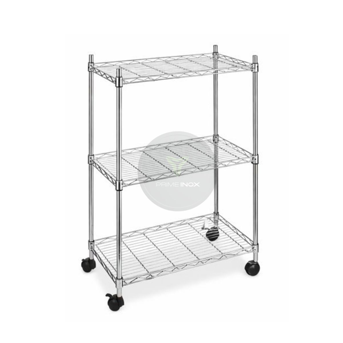 stainless steel wire shelving unit with wheels