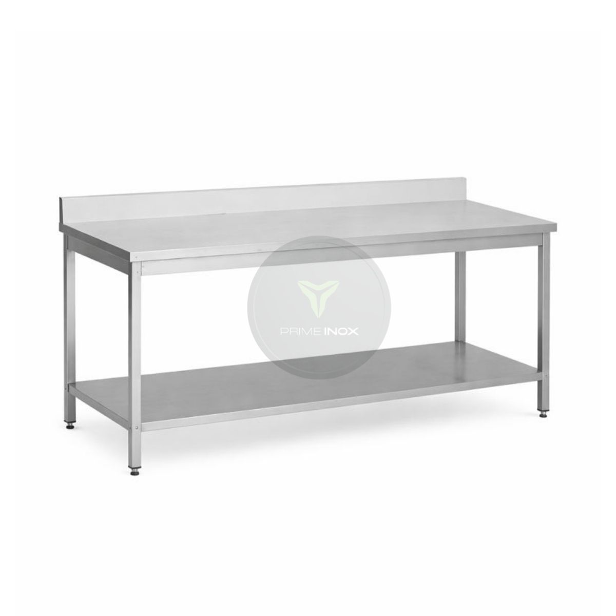 stainless steel work table with backsplash