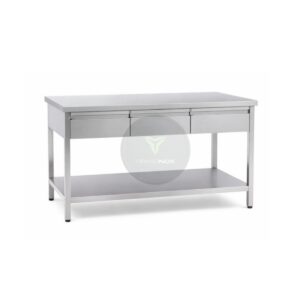 stainless steel work table with drawers