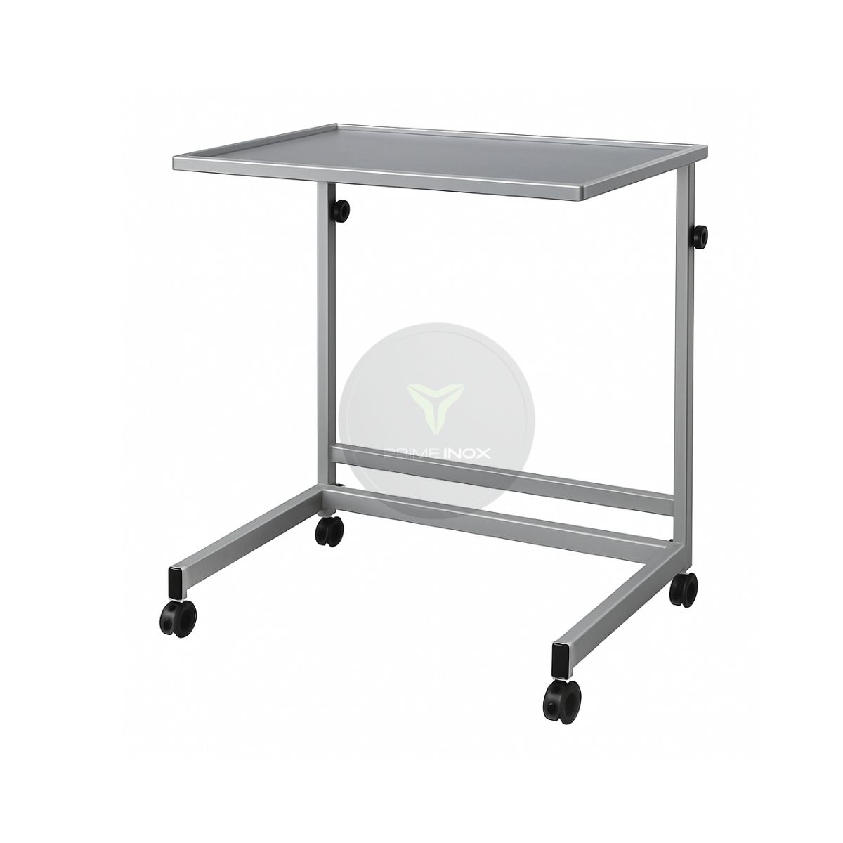 stainless steel overbed table on wheels