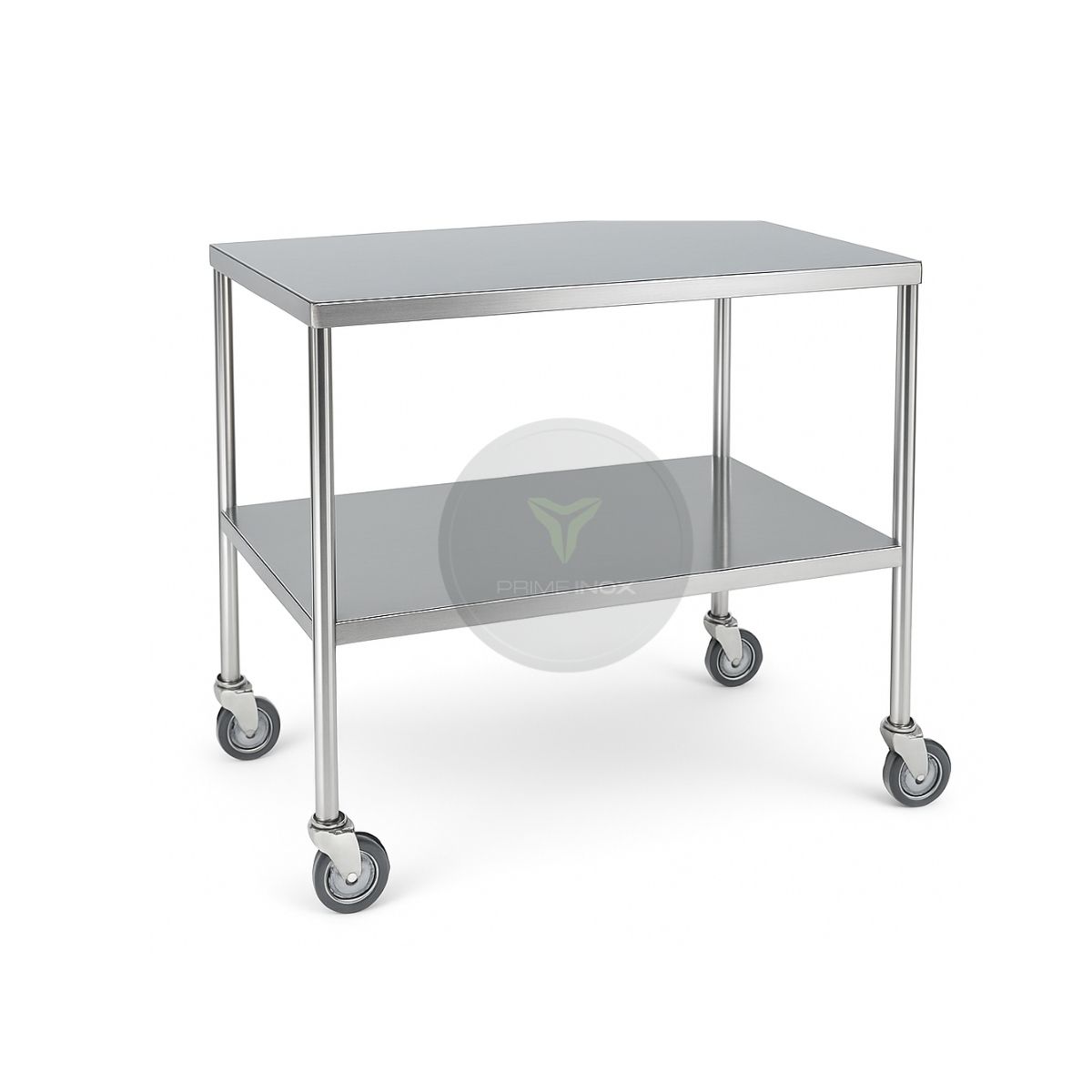 stainless steel two tier instrument table on wheels