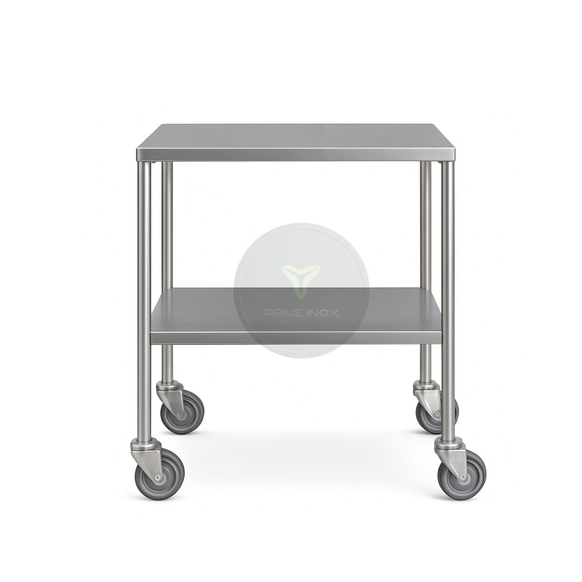 stainless steel utility trolley with lower shelf