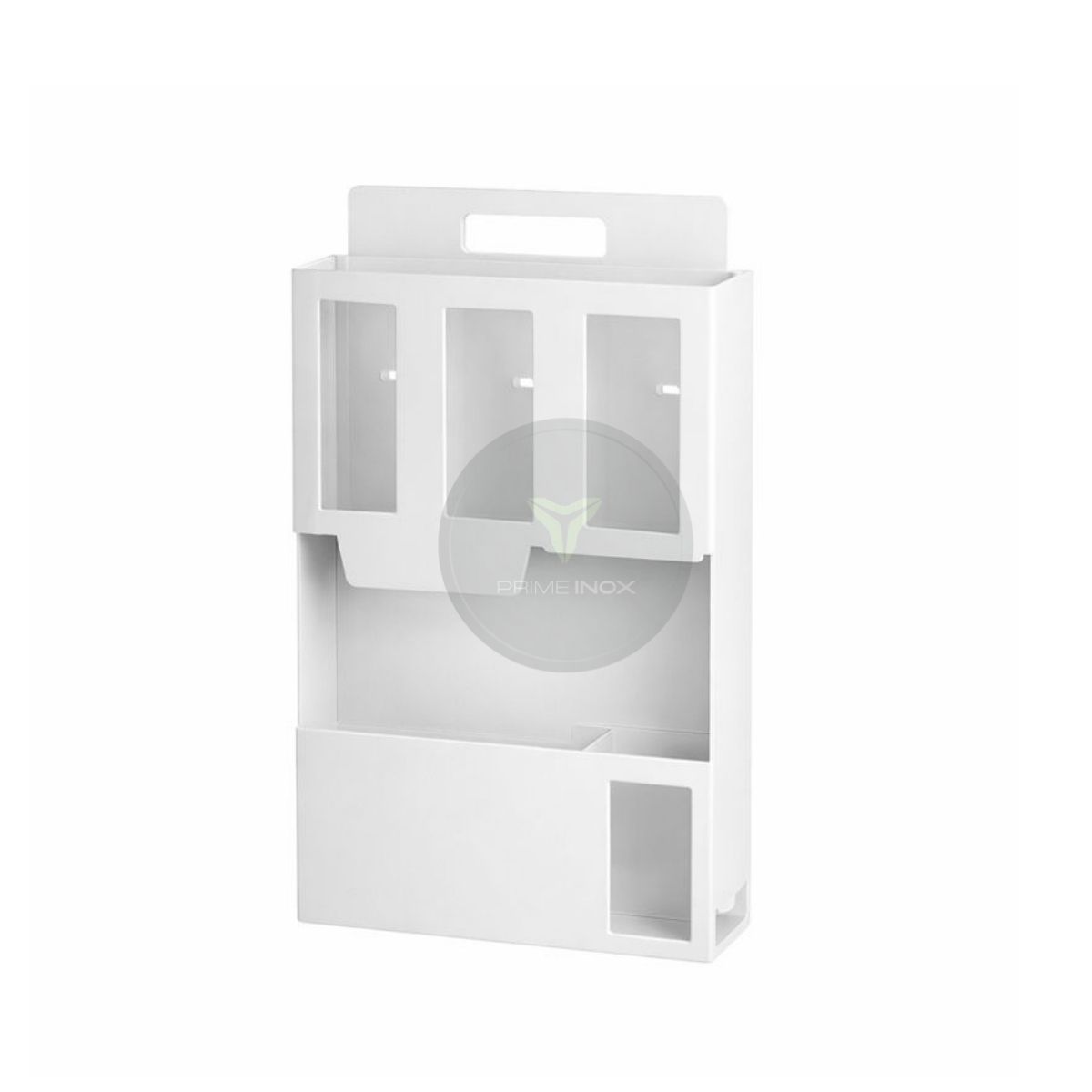 Acrylic PPE holder with disposal section for hospital and clinical use