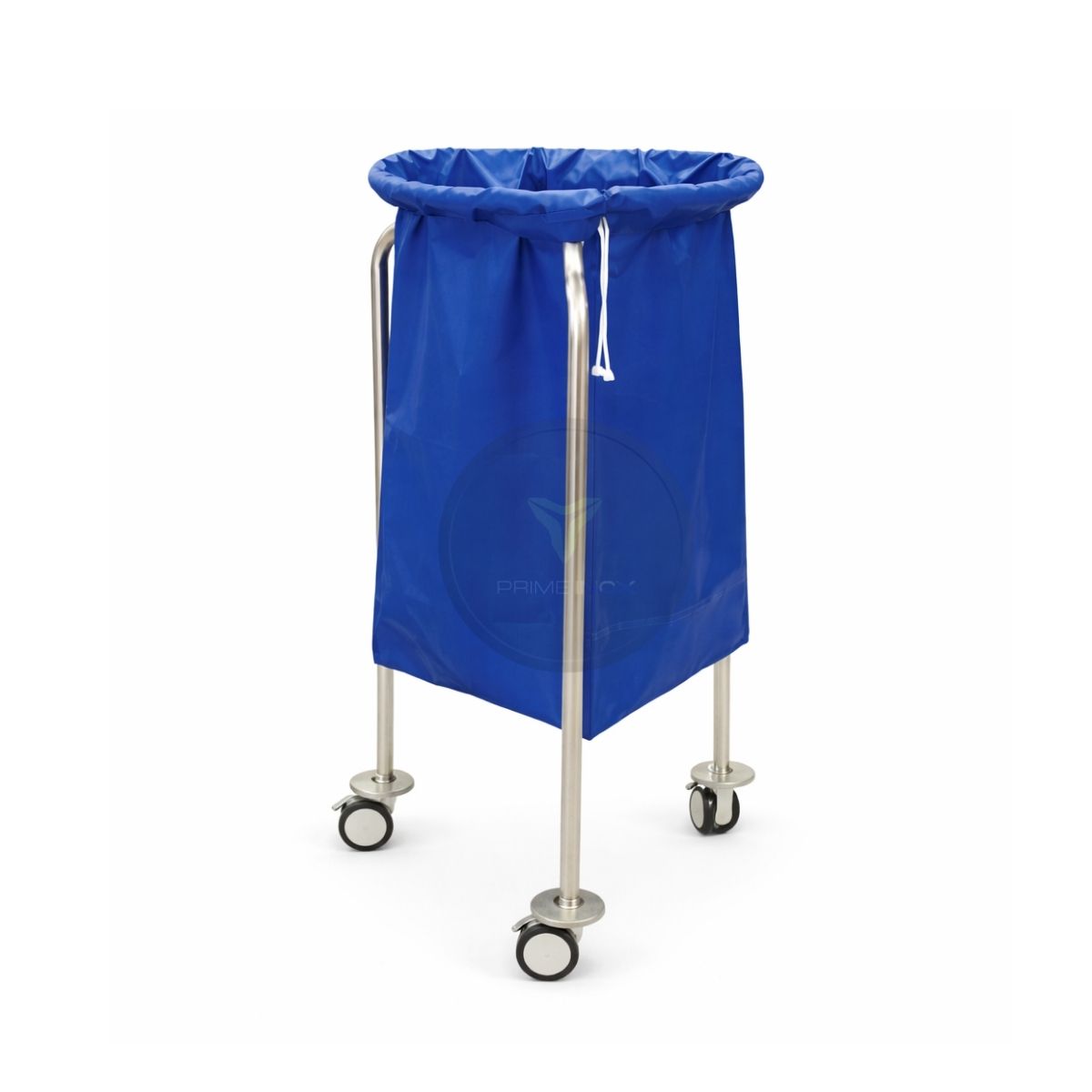 Round type hospital laundry trolley with fabric bag and stainless steel frame