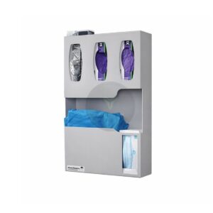 Wall mounted metal glove box holder for medical and laboratory use