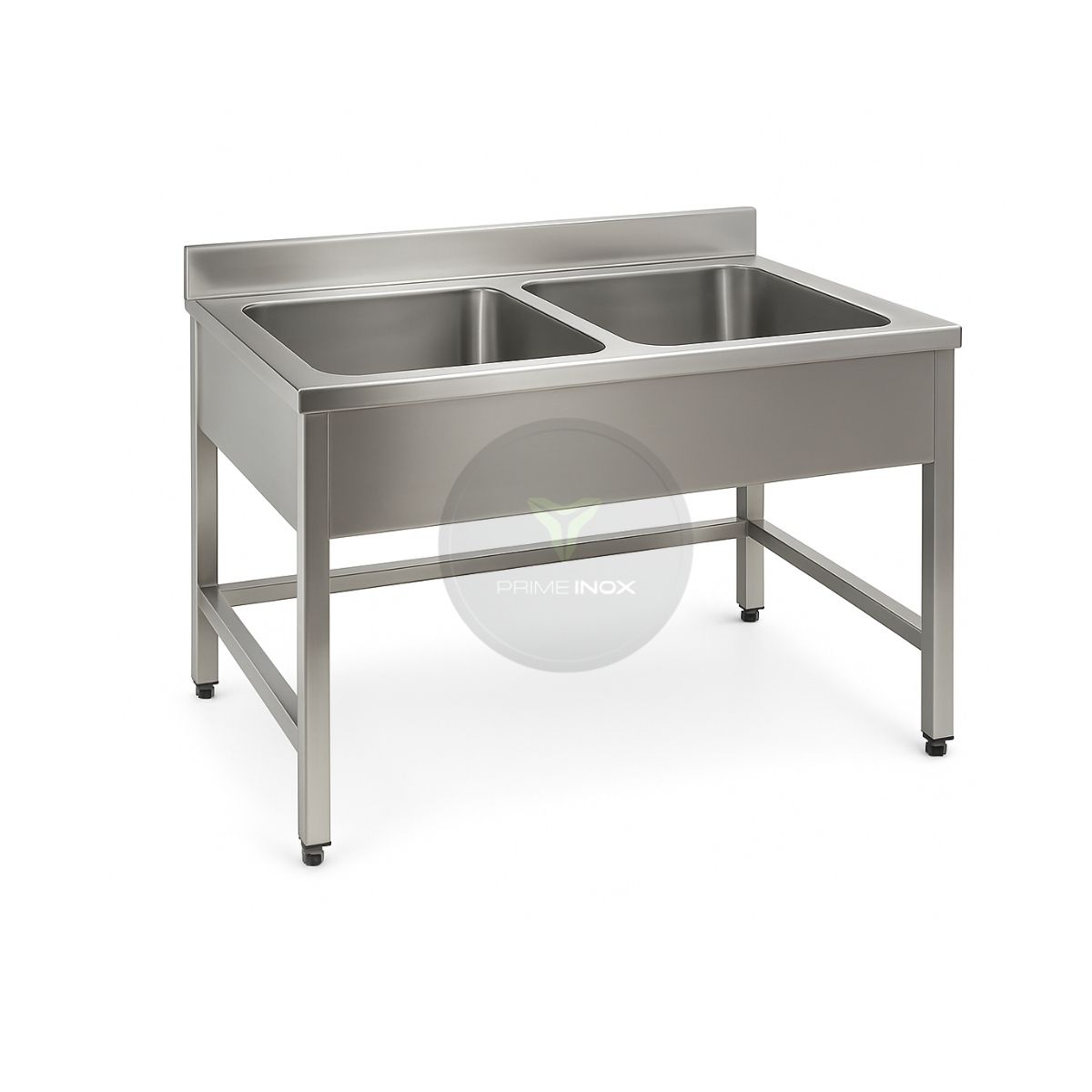 stainless steel double bowl sink table