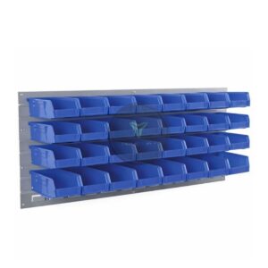 wall mounted lin bin holder blue